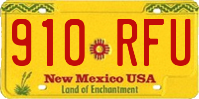 NM license plate 910RFU