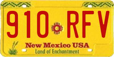 NM license plate 910RFV