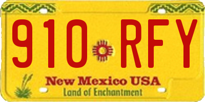 NM license plate 910RFY