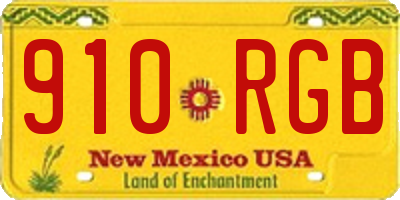 NM license plate 910RGB