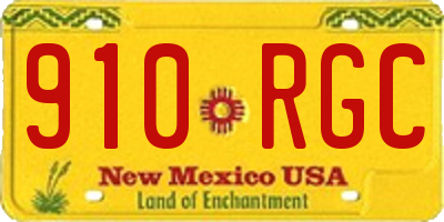 NM license plate 910RGC