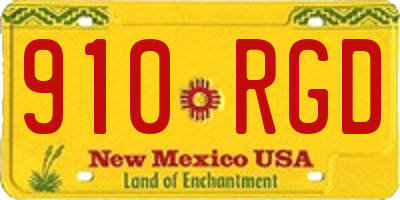 NM license plate 910RGD