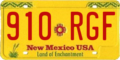 NM license plate 910RGF