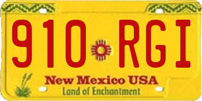 NM license plate 910RGI