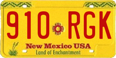 NM license plate 910RGK