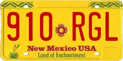 NM license plate 910RGL