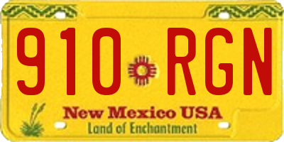 NM license plate 910RGN