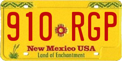 NM license plate 910RGP