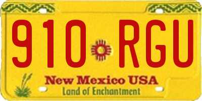 NM license plate 910RGU
