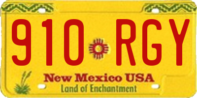 NM license plate 910RGY