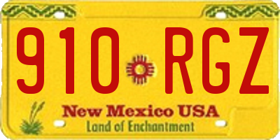 NM license plate 910RGZ