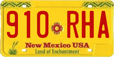 NM license plate 910RHA