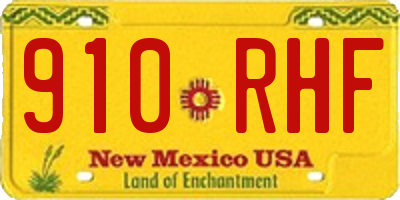 NM license plate 910RHF