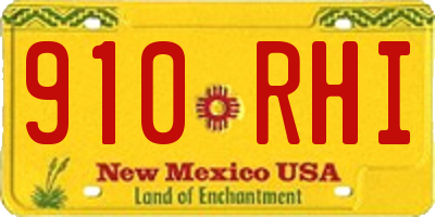 NM license plate 910RHI