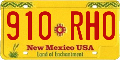 NM license plate 910RHO