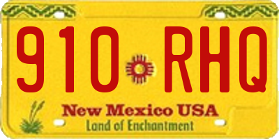 NM license plate 910RHQ