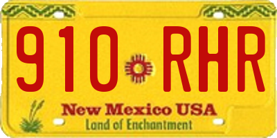 NM license plate 910RHR