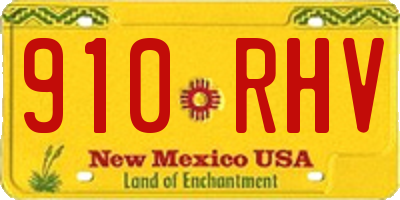 NM license plate 910RHV