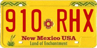 NM license plate 910RHX