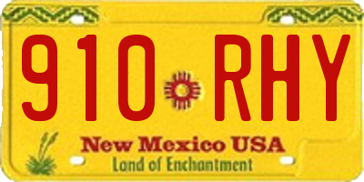 NM license plate 910RHY