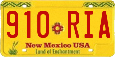 NM license plate 910RIA