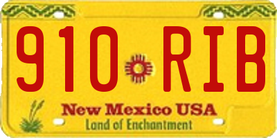 NM license plate 910RIB