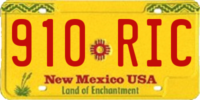 NM license plate 910RIC