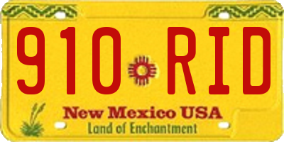 NM license plate 910RID