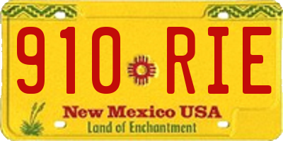 NM license plate 910RIE