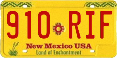 NM license plate 910RIF