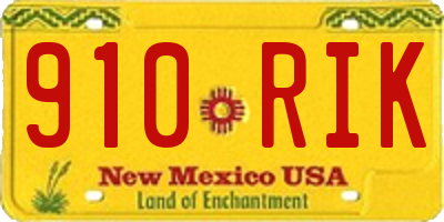 NM license plate 910RIK