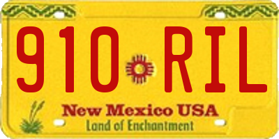 NM license plate 910RIL