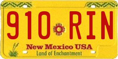 NM license plate 910RIN