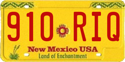 NM license plate 910RIQ