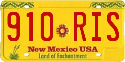 NM license plate 910RIS