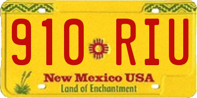 NM license plate 910RIU