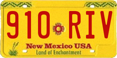 NM license plate 910RIV