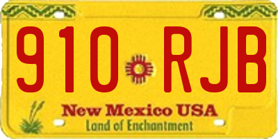 NM license plate 910RJB