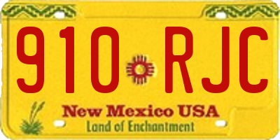 NM license plate 910RJC