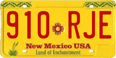NM license plate 910RJE