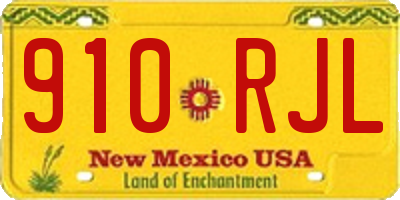 NM license plate 910RJL