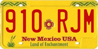 NM license plate 910RJM