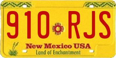 NM license plate 910RJS