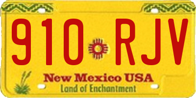 NM license plate 910RJV