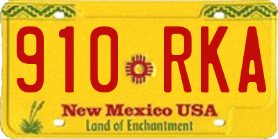 NM license plate 910RKA