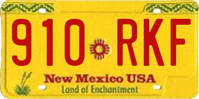 NM license plate 910RKF