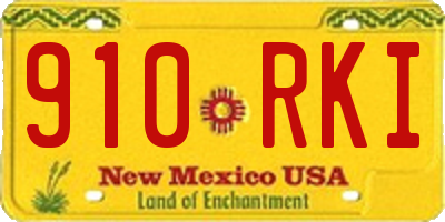 NM license plate 910RKI
