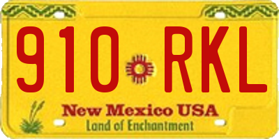 NM license plate 910RKL