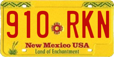 NM license plate 910RKN
