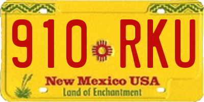 NM license plate 910RKU